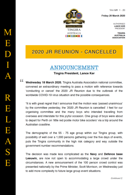 jr reunion media release